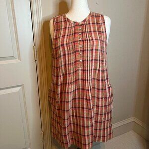 Faherty Isha Sunset Gingham Dress size XL